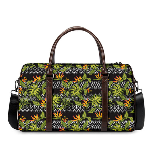 Ethnic Bird Of Paradise Pattern Print Duffle Bag