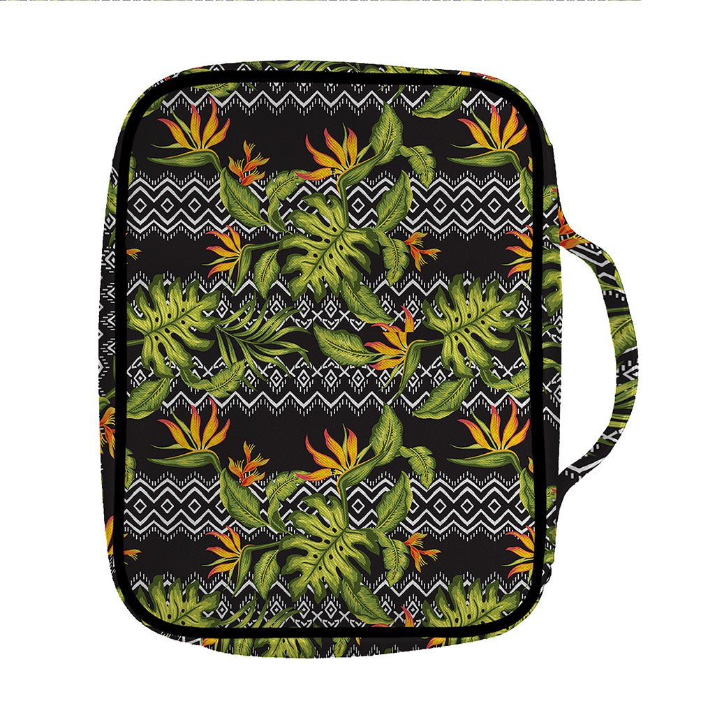 Ethnic Bird Of Paradise Pattern Print Front Pocket Bible Bag