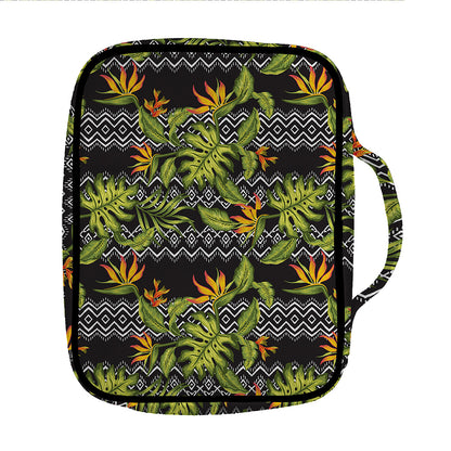 Ethnic Bird Of Paradise Pattern Print Front Pocket Bible Bag