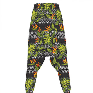 Ethnic Bird Of Paradise Pattern Print Hammer Pants