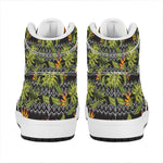 Ethnic Bird Of Paradise Pattern Print High Top Leather Sneakers