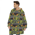 Ethnic Bird Of Paradise Pattern Print Hoodie Blanket