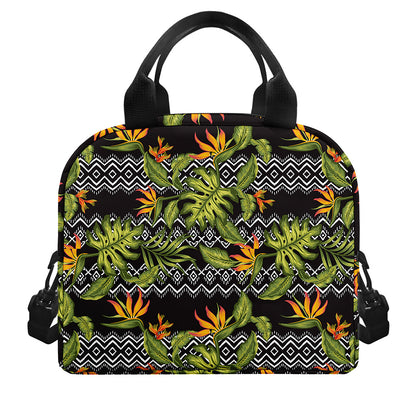 Ethnic Bird Of Paradise Pattern Print Insulated Lunch Bag