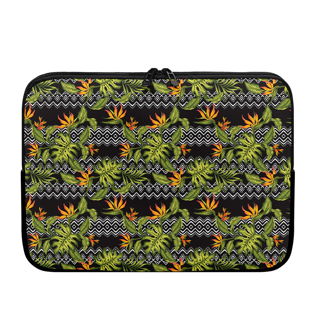 Ethnic Bird Of Paradise Pattern Print Laptop Sleeve
