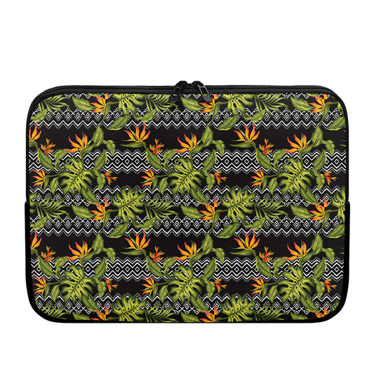 Ethnic Bird Of Paradise Pattern Print Laptop Sleeve