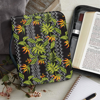 Ethnic Bird Of Paradise Pattern Print Leather Bible Cover