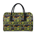 Ethnic Bird Of Paradise Pattern Print Leather Duffel Bag