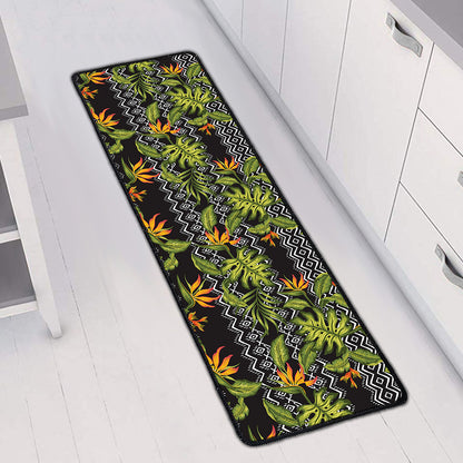 Ethnic Bird Of Paradise Pattern Print Long Kitchen Mat