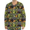 Ethnic Bird Of Paradise Pattern Print Long Sleeve Baseball Jersey