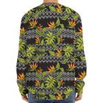 Ethnic Bird Of Paradise Pattern Print Long Sleeve Baseball Jersey