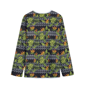 Ethnic Bird Of Paradise Pattern Print Long Sleeve Short Coat