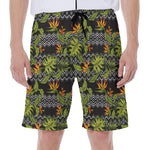 Ethnic Bird Of Paradise Pattern Print Men's Beach Shorts