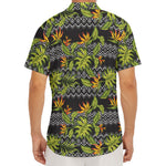 Ethnic Bird Of Paradise Pattern Print Men's Deep V-Neck Shirt