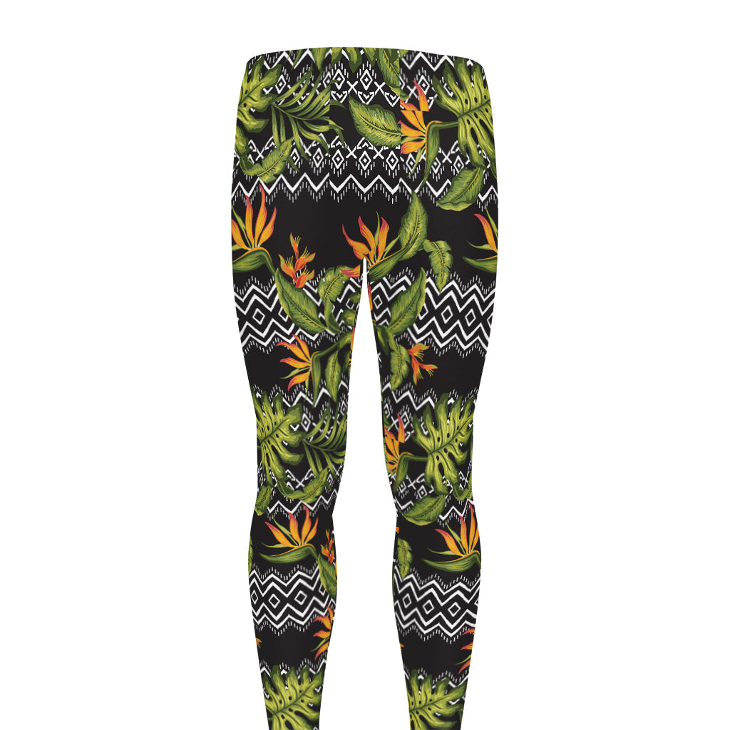 Ethnic Bird Of Paradise Pattern Print Men's leggings