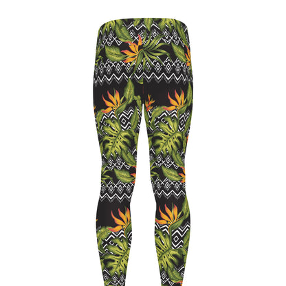 Ethnic Bird Of Paradise Pattern Print Men's leggings