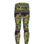 Ethnic Bird Of Paradise Pattern Print Men's leggings