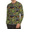 Ethnic Bird Of Paradise Pattern Print Men's Long Sleeve Rash Guard