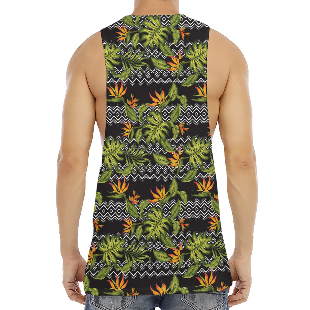 Ethnic Bird Of Paradise Pattern Print Men's Muscle Tank Top