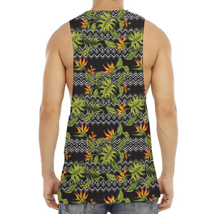 Ethnic Bird Of Paradise Pattern Print Men's Muscle Tank Top