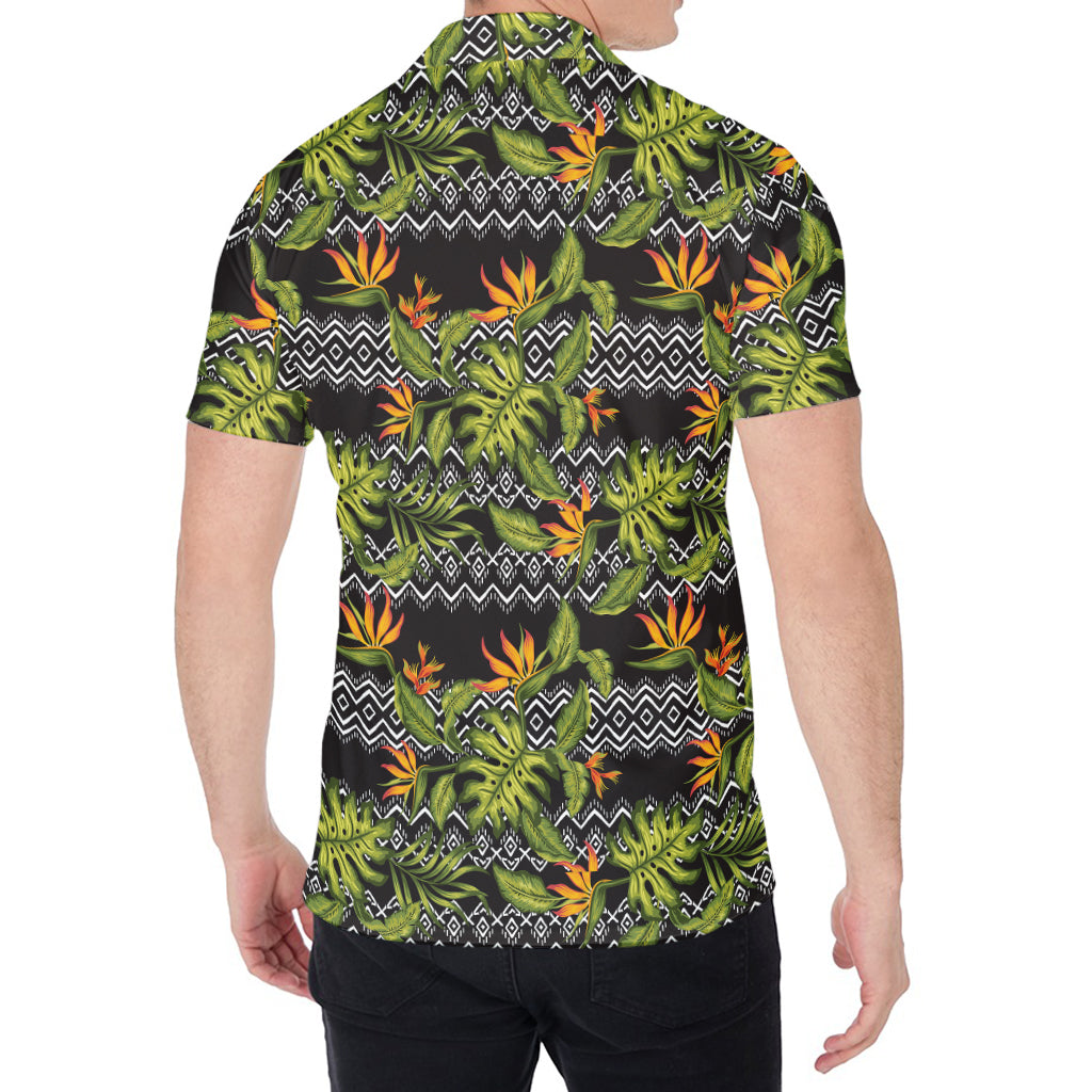 Ethnic Bird Of Paradise Pattern Print Men's Shirt