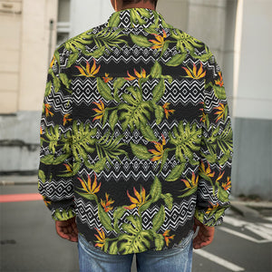 Ethnic Bird Of Paradise Pattern Print Men's Shirt Jacket