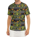 Ethnic Bird Of Paradise Pattern Print Men's Short Sleeve Rash Guard