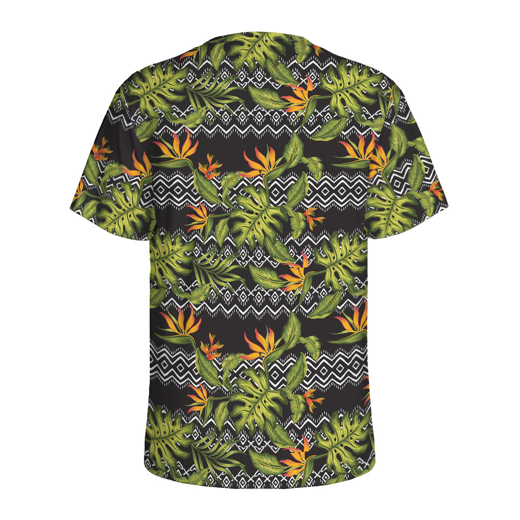 Ethnic Bird Of Paradise Pattern Print Men's Sports T-Shirt