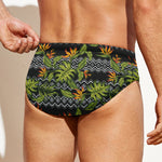 Ethnic Bird Of Paradise Pattern Print Men's Swim Briefs