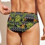 Ethnic Bird Of Paradise Pattern Print Men's Swim Briefs