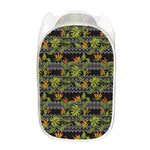 Ethnic Bird Of Paradise Pattern Print Mesh Laundry Hamper