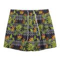 Ethnic Bird Of Paradise Pattern Print Mesh Shorts