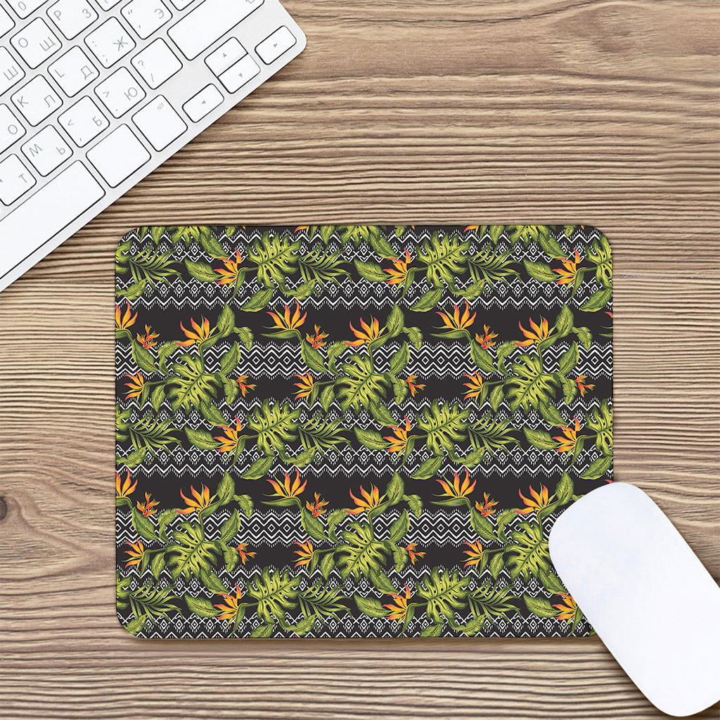 Ethnic Bird Of Paradise Pattern Print Mouse Pad