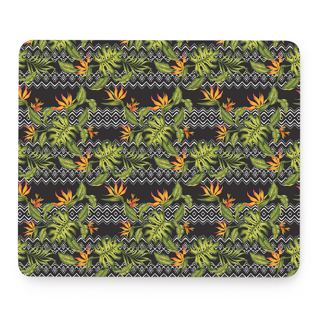 Ethnic Bird Of Paradise Pattern Print Mouse Pad