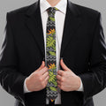 Ethnic Bird Of Paradise Pattern Print Necktie