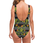 Ethnic Bird Of Paradise Pattern Print One Piece Swimsuit