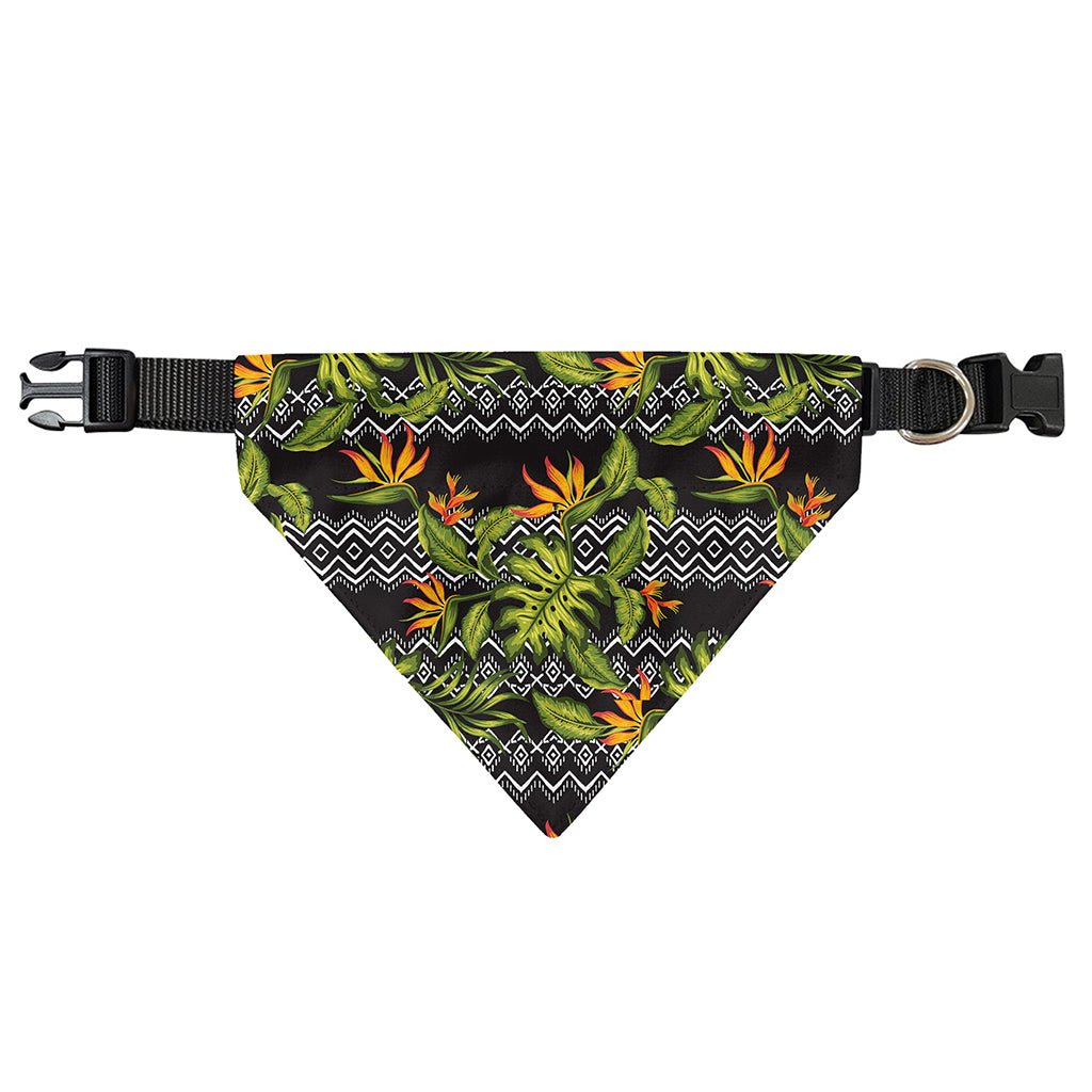 Ethnic Bird Of Paradise Pattern Print Over The Collar Dog Bandana