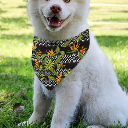 Ethnic Bird Of Paradise Pattern Print Over The Collar Dog Bandana