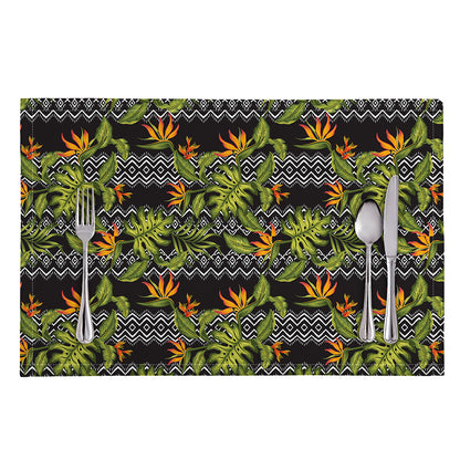 Ethnic Bird Of Paradise Pattern Print Placemat