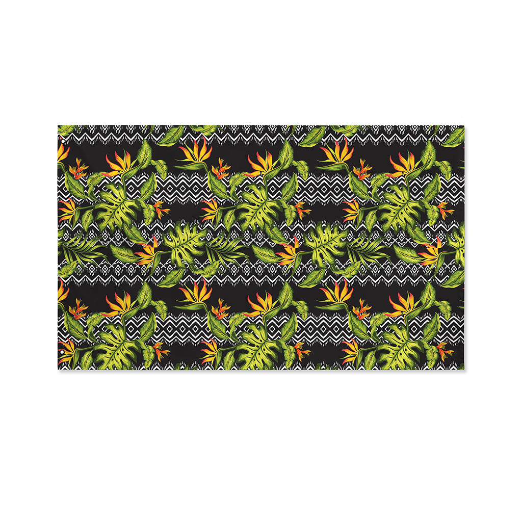 Ethnic Bird Of Paradise Pattern Print Polyester Flag