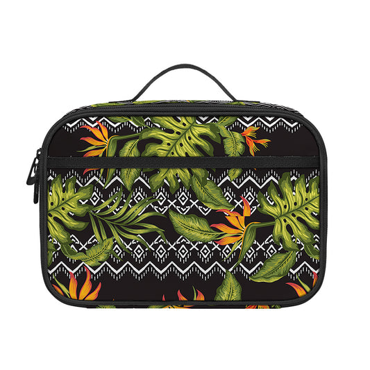 Ethnic Bird Of Paradise Pattern Print Portable Lunch Bag