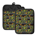 Ethnic Bird Of Paradise Pattern Print Pot Holders With Pocket