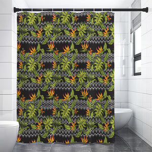 Ethnic Bird Of Paradise Pattern Print Premium Shower Curtain