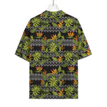 Ethnic Bird Of Paradise Pattern Print Rayon Hawaiian Shirt