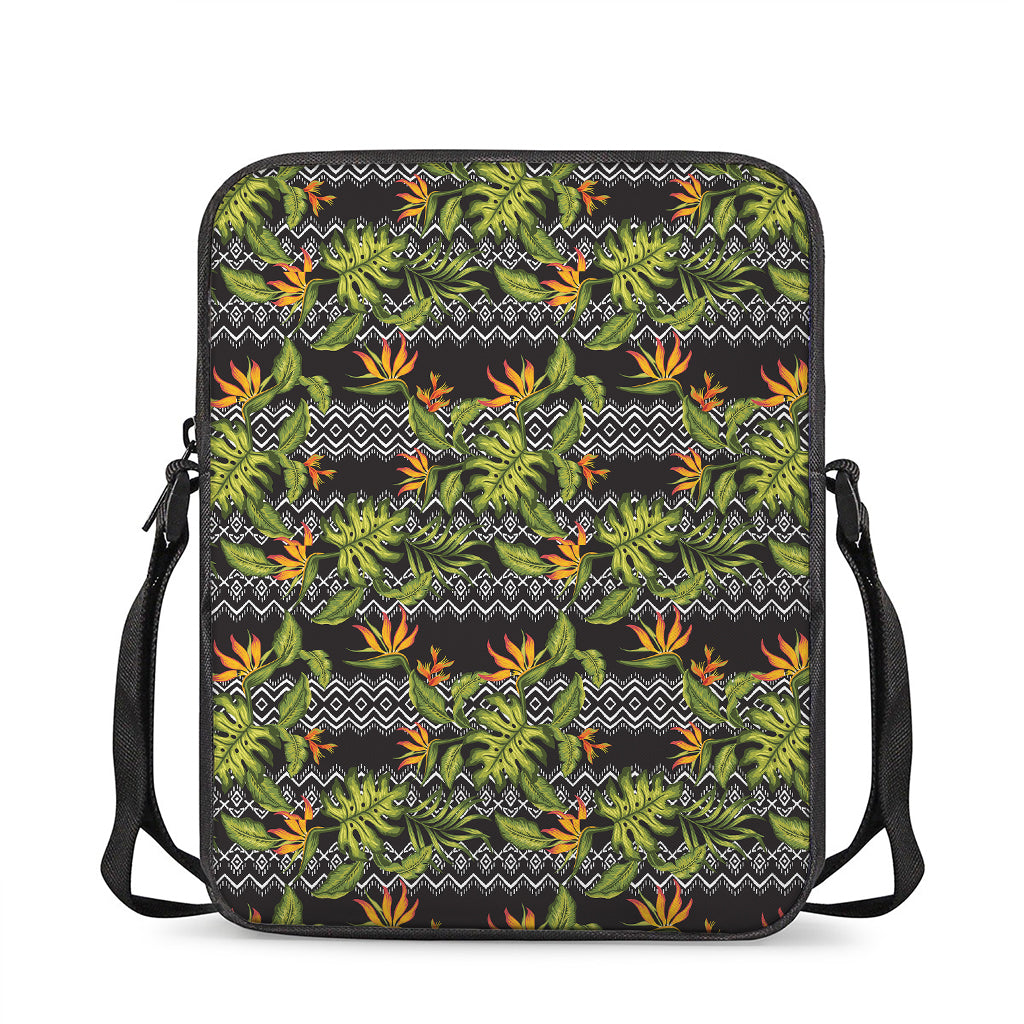 Ethnic Bird Of Paradise Pattern Print Rectangular Crossbody Bag