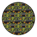 Ethnic Bird Of Paradise Pattern Print Round Floor Mat