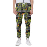 Ethnic Bird Of Paradise Pattern Print Scuba Joggers