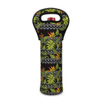 Ethnic Bird Of Paradise Pattern Print Single Neoprene Wine Tote
