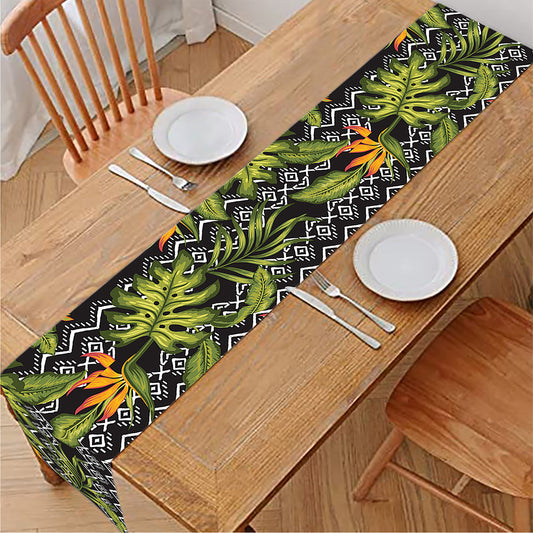 Ethnic Bird Of Paradise Pattern Print Table Runner