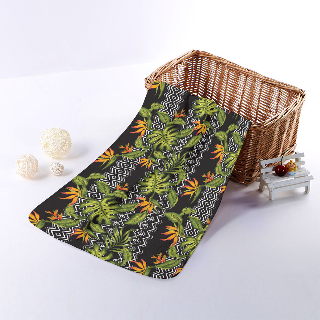 Ethnic Bird Of Paradise Pattern Print Towel