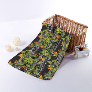 Ethnic Bird Of Paradise Pattern Print Towel